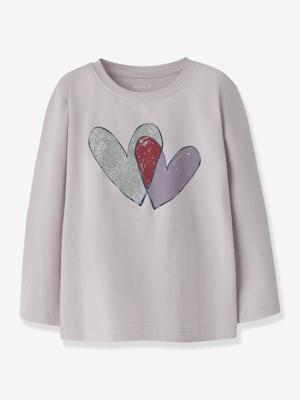 T-shirt met hartvormige pailletten voor meisjes van NAME IT zachtpaars