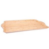 Bamboe houten dienblad/serveerblad 45 x 31 cm - Dienbladen - thumbnail