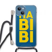 Habibi Blue: iPhone 13 mini Transparant Hoesje met koord