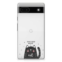 Google Pixel 6A Telefoonhoesje met Naam Cat Good Day - thumbnail