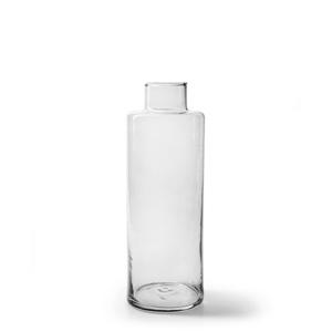 Bloemenvaas Willem - helder transparant - glas - D11,5 x H26 cm - fles vorm vaas