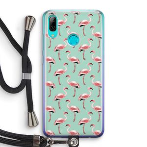 Flamingoprint groen: Huawei P Smart (2019) Transparant Hoesje met koord