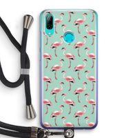 Flamingoprint groen: Huawei P Smart (2019) Transparant Hoesje met koord