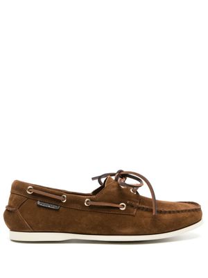 TOM FORD chaussures bateau en daim à lacets - Marron