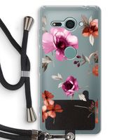 Geschilderde bloemen: Sony Xperia XZ2 Compact Transparant Hoesje met koord