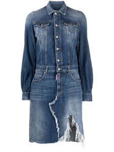 DSQUARED2 robe-chemise en jean à effet usé - Bleu