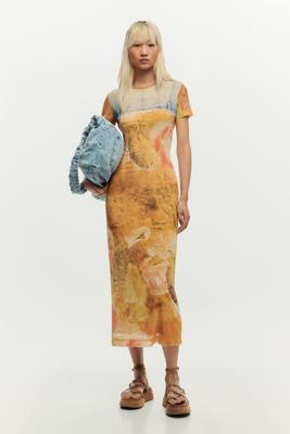 Hybride slim jurk - YELLOW - M Hybride slim jurk - YELLOW - M