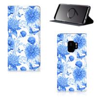 Smart Cover voor Samsung Galaxy S9 Flowers Blue Smart Cover voor Samsung Galaxy S9 Flowers Blue