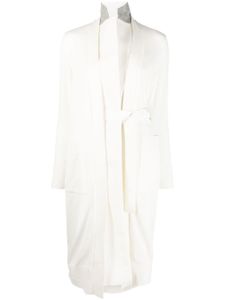 sacai manteau ceinturé à simple boutonnage - Blanc