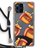 Hamburger: Oppo Find X3 Transparant Hoesje met koord