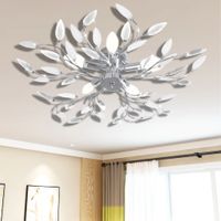 Plafondlamp met kristallen bladeren van acryl 5xE14 wit - thumbnail
