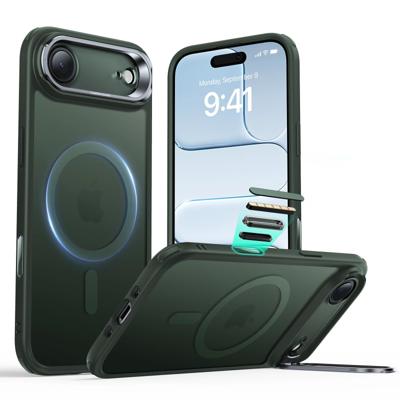 iPhone Air Classic Hybrid Magnetic Case (Camera Control, Stash Stand) - Frosted Green