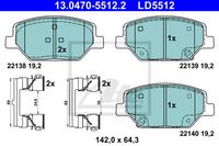 Remblokkenset, schijfrem ATE, u.a. fÃ¼r Opel, Vauxhall - thumbnail