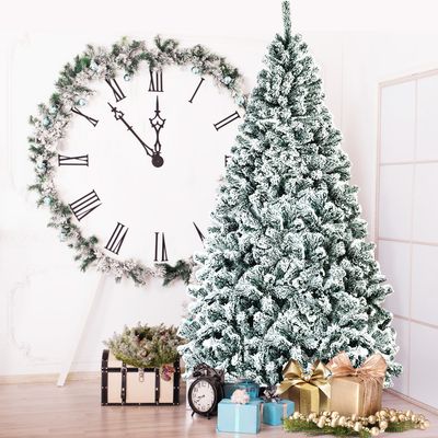 225cm Kunstkerstboom Sneeuwspar Metalen Standaard Kerstboom