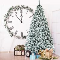 225cm Kunstkerstboom Sneeuwspar Metalen Standaard Kerstboom