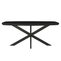 Livingfurn - Eetkamertafel Jesper Danish Oval Black 180cm - Mangohout - thumbnail