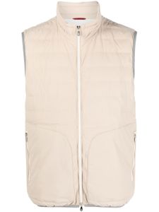 Brunello Cucinelli gilet à design matelassé - Marron