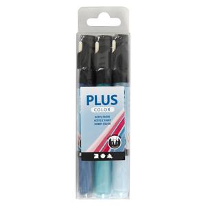 Creativ Company Plus color verfstiften - hemelsblauw,navy blauw,turquoise