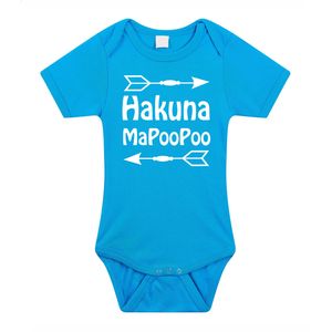 Baby rompertje - hakuna mapoopoo - blauw - kraam cadeau - babyshower