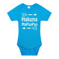 Baby rompertje - hakuna mapoopoo - blauw - kraam cadeau - babyshower - thumbnail