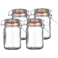 Voorraadpot/bewaarpot - 4x - 250 ml - glas - met beugelsluiting - D7 x H12 cm - thumbnail