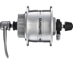 Shimano dynamonaaf 36 gaats hd-3d32 3 watt voor 6 bouts remschijf snelspanner zilver