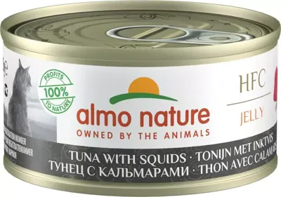 Almo Nature HFC Natural kattenvoer in gelei tonijn & inktvis 70g