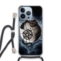 Volle maan: iPhone 13 Pro Transparant Hoesje met koord