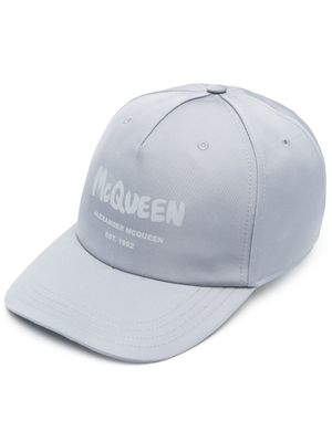 Alexander McQueen casquette à logo imprimé - Gris
