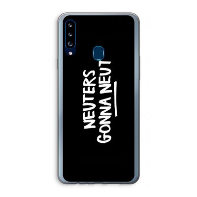 Neuters (zwart): Samsung Galaxy A20s Transparant Hoesje