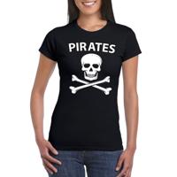 Piraten verkleed t-shirt - zwart - dames - piraat - kleding