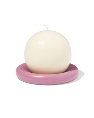 051 Kaarsonderzetter ⌀20cm Keramiek Roze (donkerpaars)