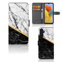 Samsung Galaxy M14 | Bookcase | Marmer Wit Zwart - Origineel Cadeau Man