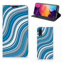 Samsung Galaxy A50 Hoesje met Magneet Waves Blue - thumbnail