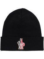 Moncler Grenoble bonnet à logo - Noir