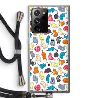 Kleurrijke katten: Samsung Galaxy Note 20 Ultra / Note 20 Ultra 5G Transparant Hoesje met koord