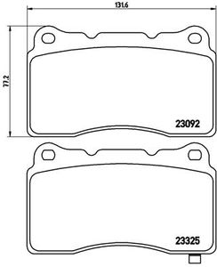 Remblokkenset, schijfrem BREMBO, u.a. für Mitsubishi, Subaru, Dodge, Honda