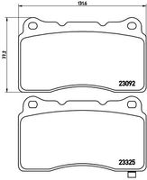 Remblokkenset, schijfrem BREMBO, u.a. für Mitsubishi, Subaru, Dodge, Honda