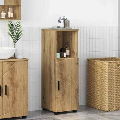 Badkamer Kast met plank artisanaal eikenkleurig 30 x 35 x 95 cm