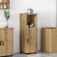 Badkamer Kast met plank artisanaal eikenkleurig 30 x 35 x 95 cm