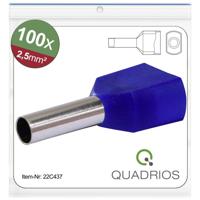 Quadrios 22C437 Dubbele adereindhulzen 2.5 mm² Deels geïsoleerd Blauw 1 set(s)