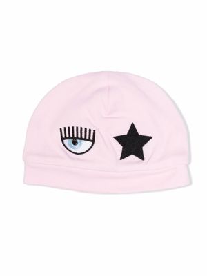 Chiara Ferragni Kids chapeau Eyestar en coton à broderies - Rose