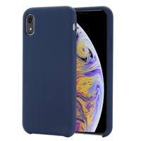 Four Corners volledige vloeibare siliconen geval terug beschermkap voor iPhone XR 6.1 inch(Blue)