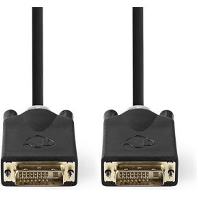 DVI-Kabel | DVI-D 24+1-Pins Male | DVI-D 24+1-Pins Male | 2560x1600 | Verguld | 3.0 m | PVC | Antrac