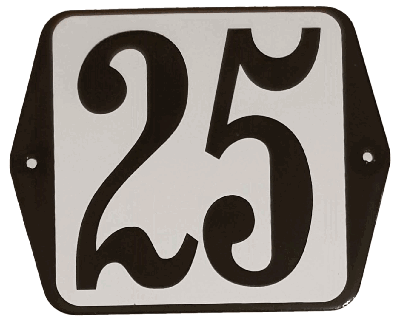 Huisnummer standaard nummer 25 - Warentuin mix
