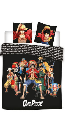 One Piece Dekbedovertrek zwart 240 x 200 cm polykatoen