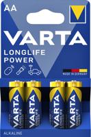 Batterij varta longlife power 4x aa | 20 stuks