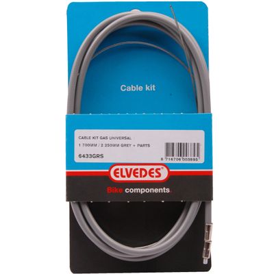 Elvedes Gaskabel compleet ton grijs (6433/grs)