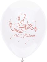 Ballonnen Eid Mubarak Rosé goud/Wit (6st) - thumbnail