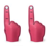Foam Hand met Wijzende Vinger - 4x - Rood - 25 x 50 cm - Schuimrubber - Supportershand